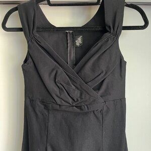 Black V-Neck Stretch Cocktail Dress